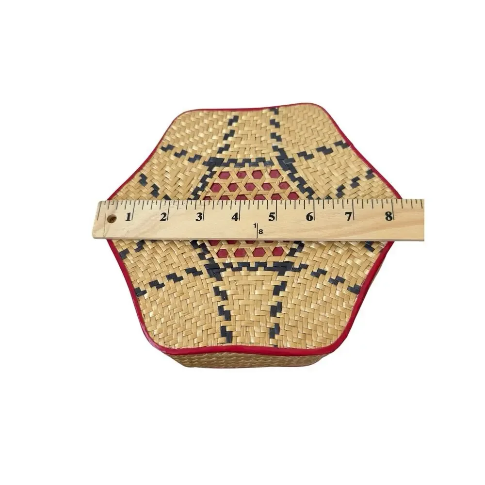 3 Piece Vintage Nesting Baskets With Lids Woven Sewing Storage Sweetgrass